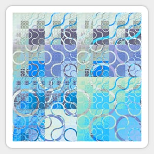 Blue fractal mosaic Sticker